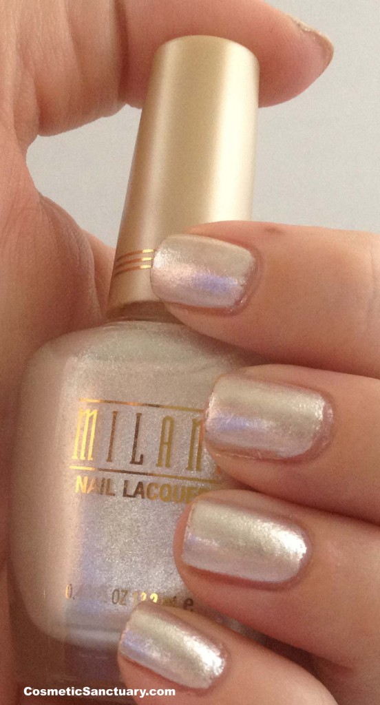 Milani Wedding Dress is a gorgeous silvery white polish with a metallic like