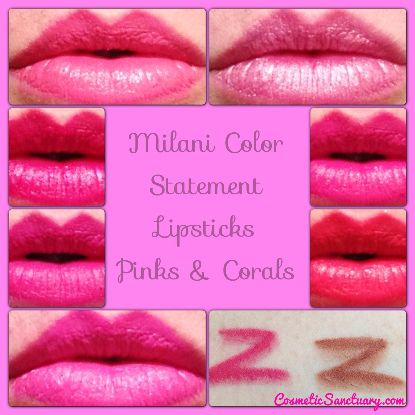 Milani Color Statement Lipstick Swatches Pinks