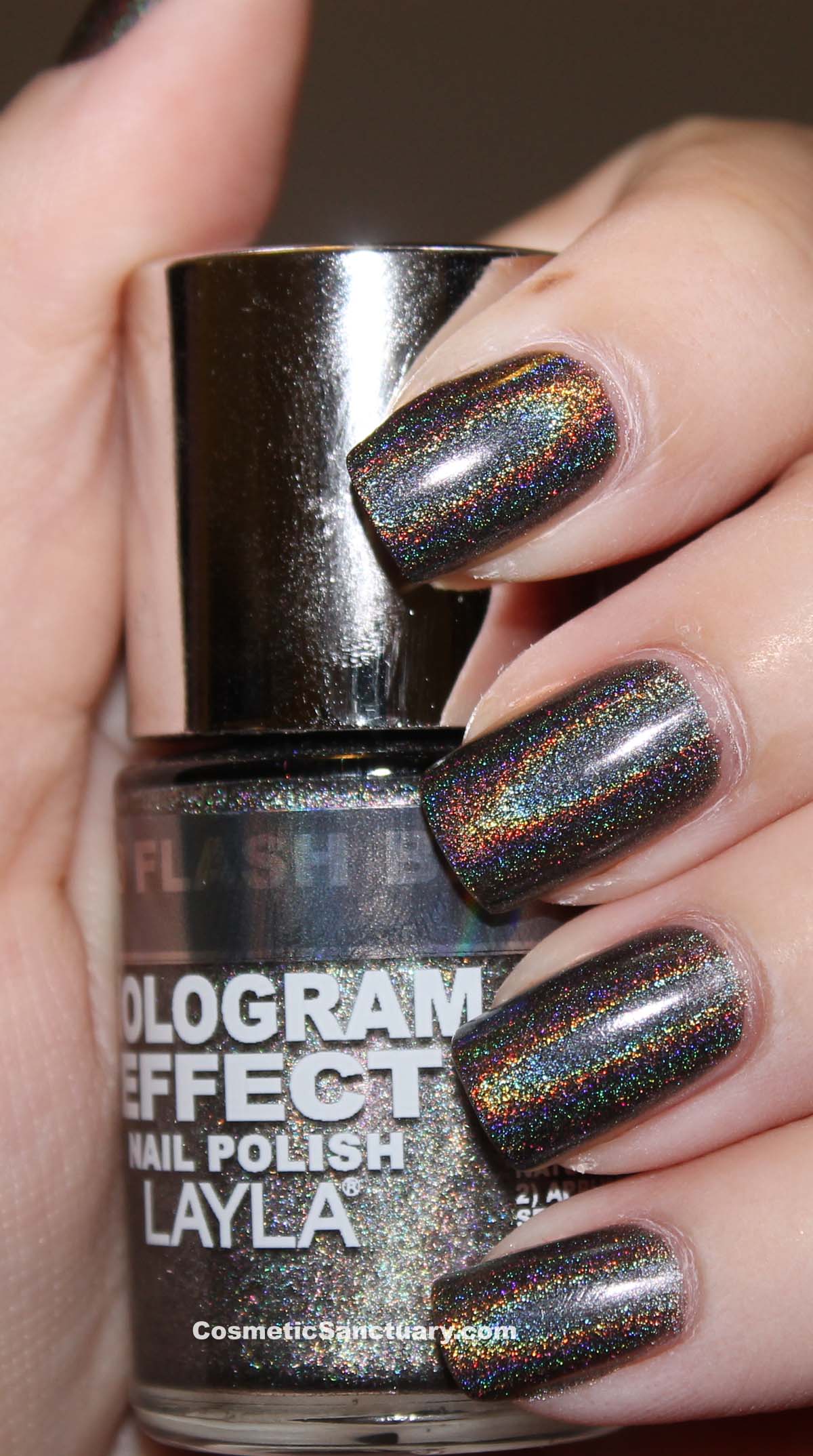 L.A. Girl 3D Effects Hologram Nail Polish in Black Illusion & Purple  Effect: Review and Swatches