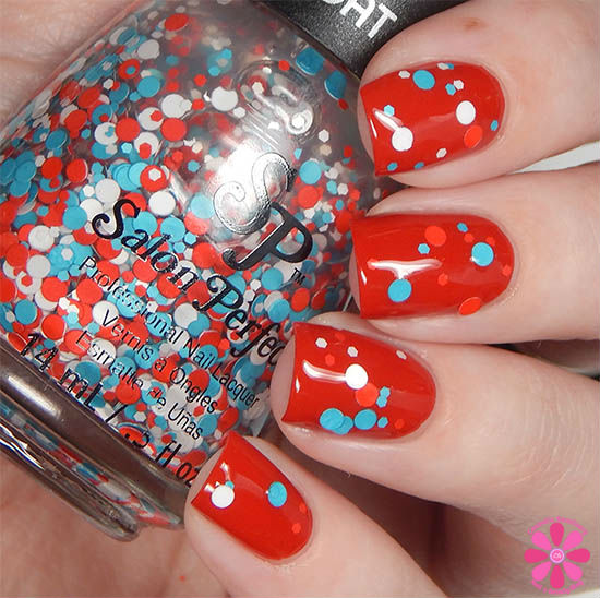 Salon Perfect Rockin The Red, White & Blue Collection Liberty Bubbles Swatch