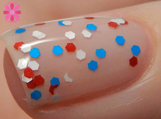 Salon Perfect Rockin The Red, White & Blue Collection Speck-tacular Swatch macro