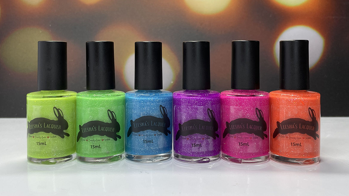 Leesha's Lacquers | Neon Reflective Glitter Collection